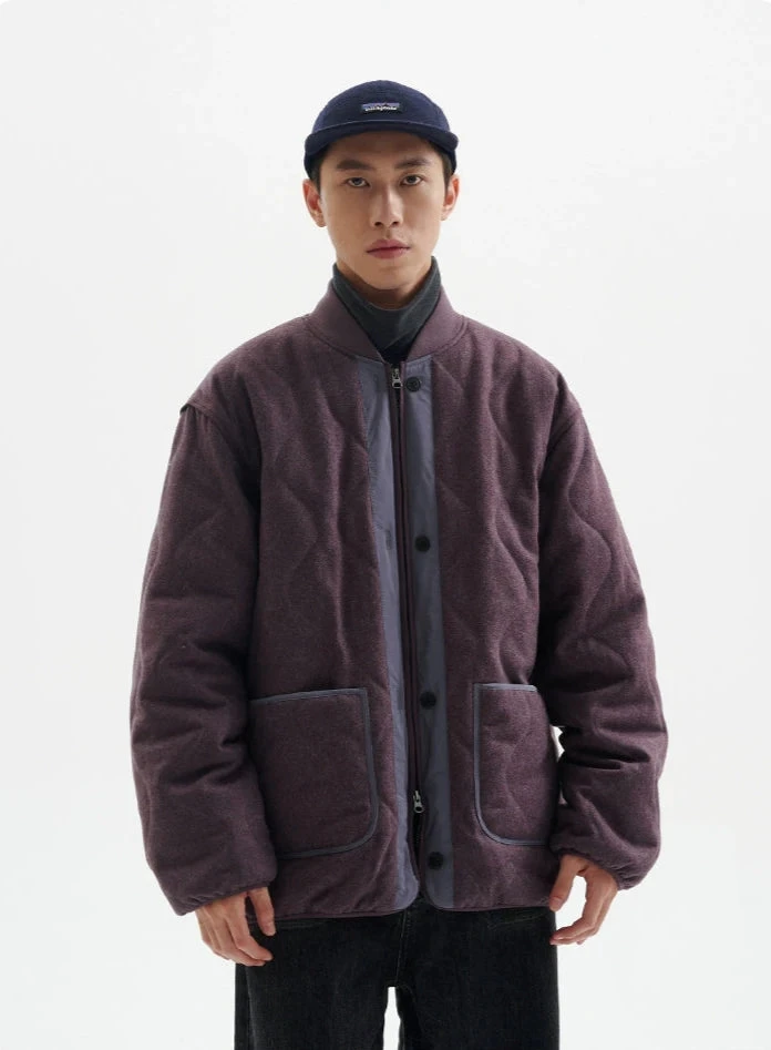 Quilted Drop Shoulder Button Jacket With Front Pockets 16 Quilted Drop Shoulder Button Jacket With Front Pockets - Image 16