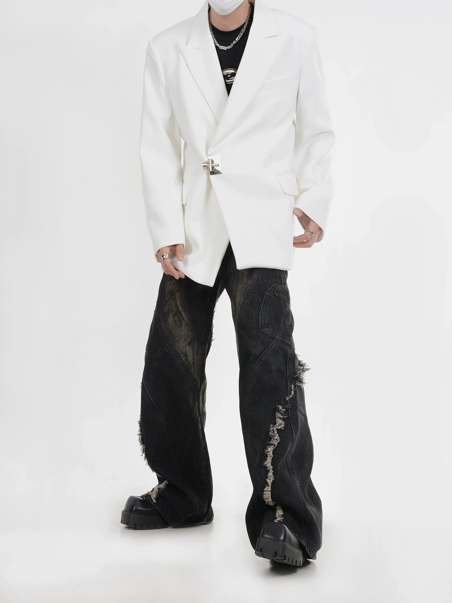 Buckle Detail Oversized Blazer Jacket 14 Buckle Detail Oversized Blazer Jacket - Image 14