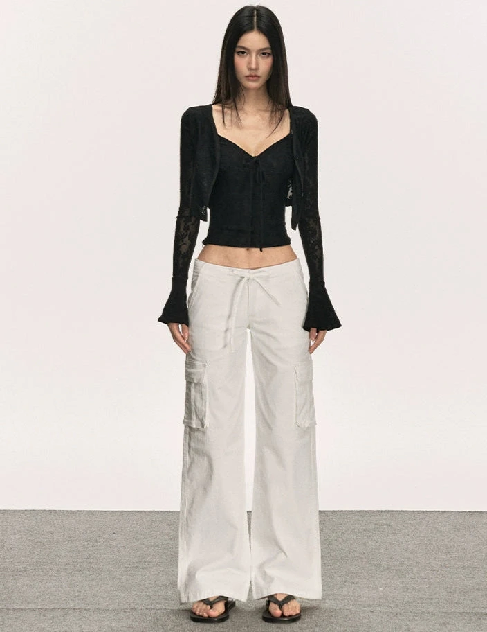 Floral Cami Top With Adjustable Strap And Flare Sleeve Crop Cardigan Two-Piece Set 14 Floral Cami Top With Adjustable Strap And Flare Sleeve Crop Cardigan Two-Piece Set - Image 14