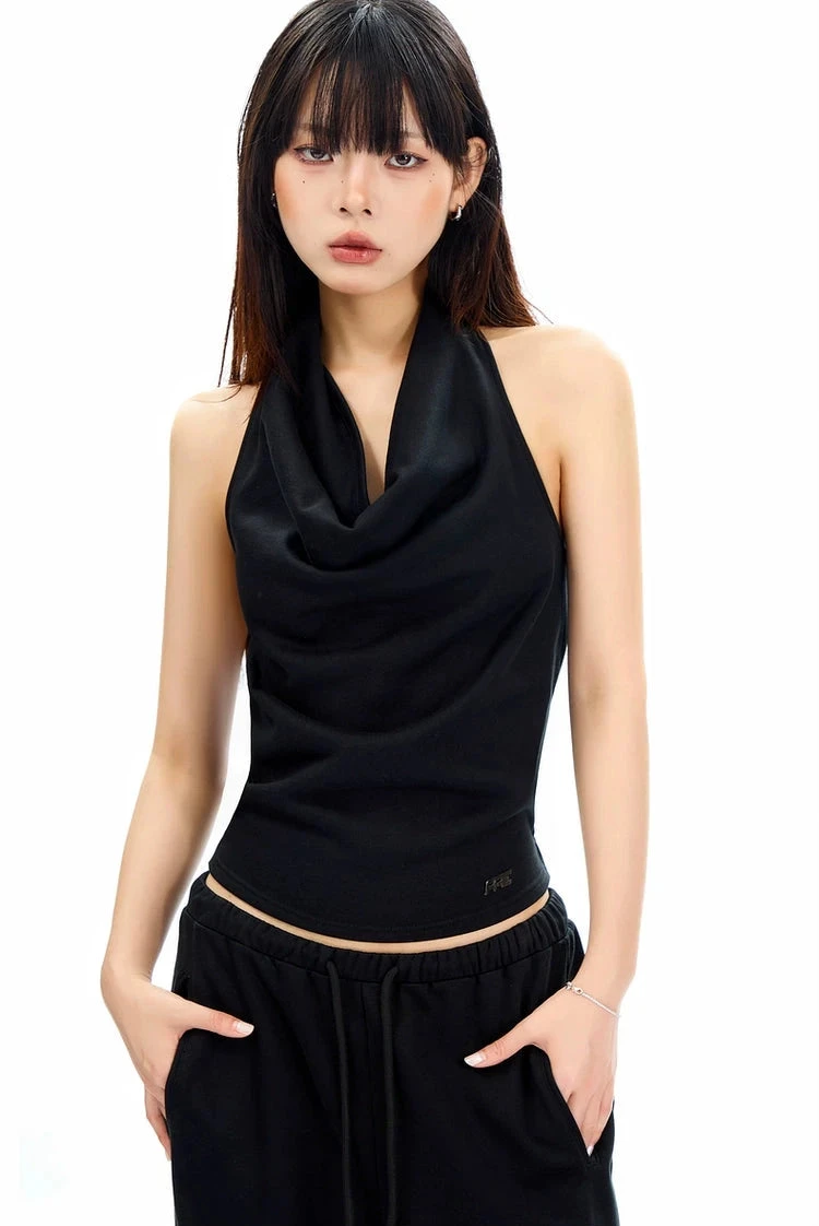 Cowl Neck Satin Halter Crop Top 7 Cowl Neck Satin Halter Crop Top - Image 7
