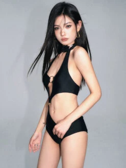 Cutout Halter One-Piece Swimsuit With Ring Detail -Modern Wear Shop 3546642957e560bfed5376c0ef0c4777