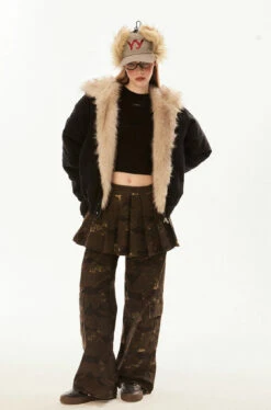 Faux Fur Lined Elastic Hem Hooded Jacket -Modern Wear Shop 356489c0a84cb0075c0256745951b1d7