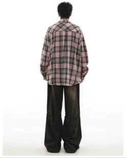 Oversized Plaid Flannel Shirt With Chest Pockets -Modern Wear Shop 3666f629f909dfb9d1bb383ba4f672ee