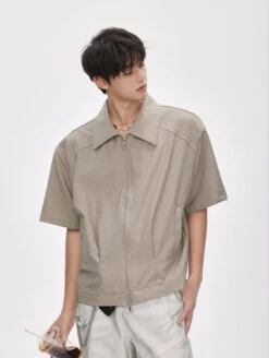 Two Way Zip Boxy Short Sleeve Top -Modern Wear Shop 367335b089dc00e5bbf1764ce1b0699c