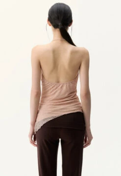 Sheer Lace Low Cowl-Neck Halter Top -Modern Wear Shop 3674e48e350848a682a3028ca9984e77