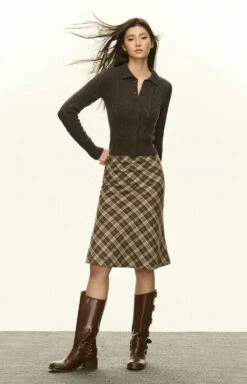 Ribbed Trim Cable Knit Skinny Cardigan 29 Ribbed Trim Cable Knit Skinny Cardigan -Modern Wear Shop 369126c08a56b2119c64b21628863794