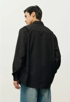 Oversized Button-Down Shirt With Stand Collar -Modern Wear Shop 3698ece045daadb2b81e7427b2ed72af