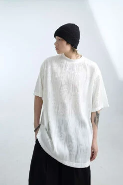 Oversized Wave Textured T-Shirt -Modern Wear Shop 36a2ba035a24ff741d068ef4eae646e4