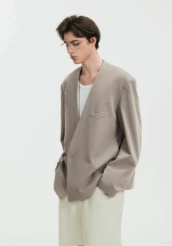 Asymmetric Collarless Oversized Wrap Blazer 10 Asymmetric Collarless Oversized Wrap Blazer -Modern Wear Shop 375caeb35f3c5a2dc5105d643589cf22