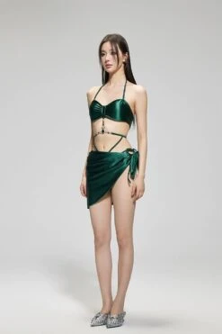 Metallic Bandeau Bikini With Jewel Accents And Sarong Set -Modern Wear Shop 375fd2702e3a174b294130d5e4a59286