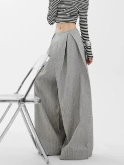 Wide-Leg High Waist Panel-Pleat Palazzo Trousers -Modern Wear Shop 37f1eeda86a8b0d693ee0f80918edd40