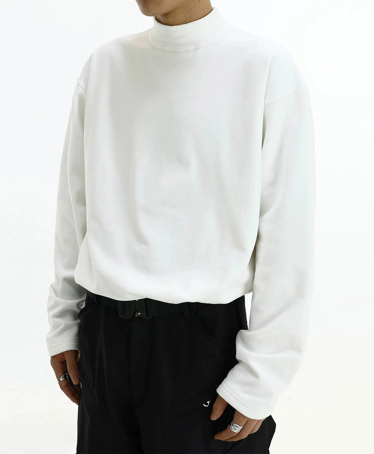 Boxy Mock-Neck Long Sleeve Tee 7 Boxy Mock-Neck Long Sleeve Tee - Image 7