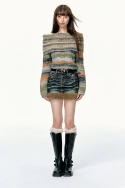 Striped Knit Off-Shoulder Multicolor Sweater -Modern Wear Shop 38533614e35860a40a465ed37860f028