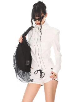 Slim Asymmetric Multi Zip Mock Neck Jacket -Modern Wear Shop 385a28e3676ef6e0f9ce512ed92bdfd1