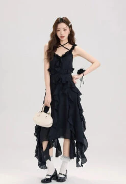 Ruffled Asymmetric Hemline Sleeveless Dress 14 Ruffled Asymmetric Hemline Sleeveless Dress -Modern Wear Shop 38a0777e660f43f767726014e62ba7e2