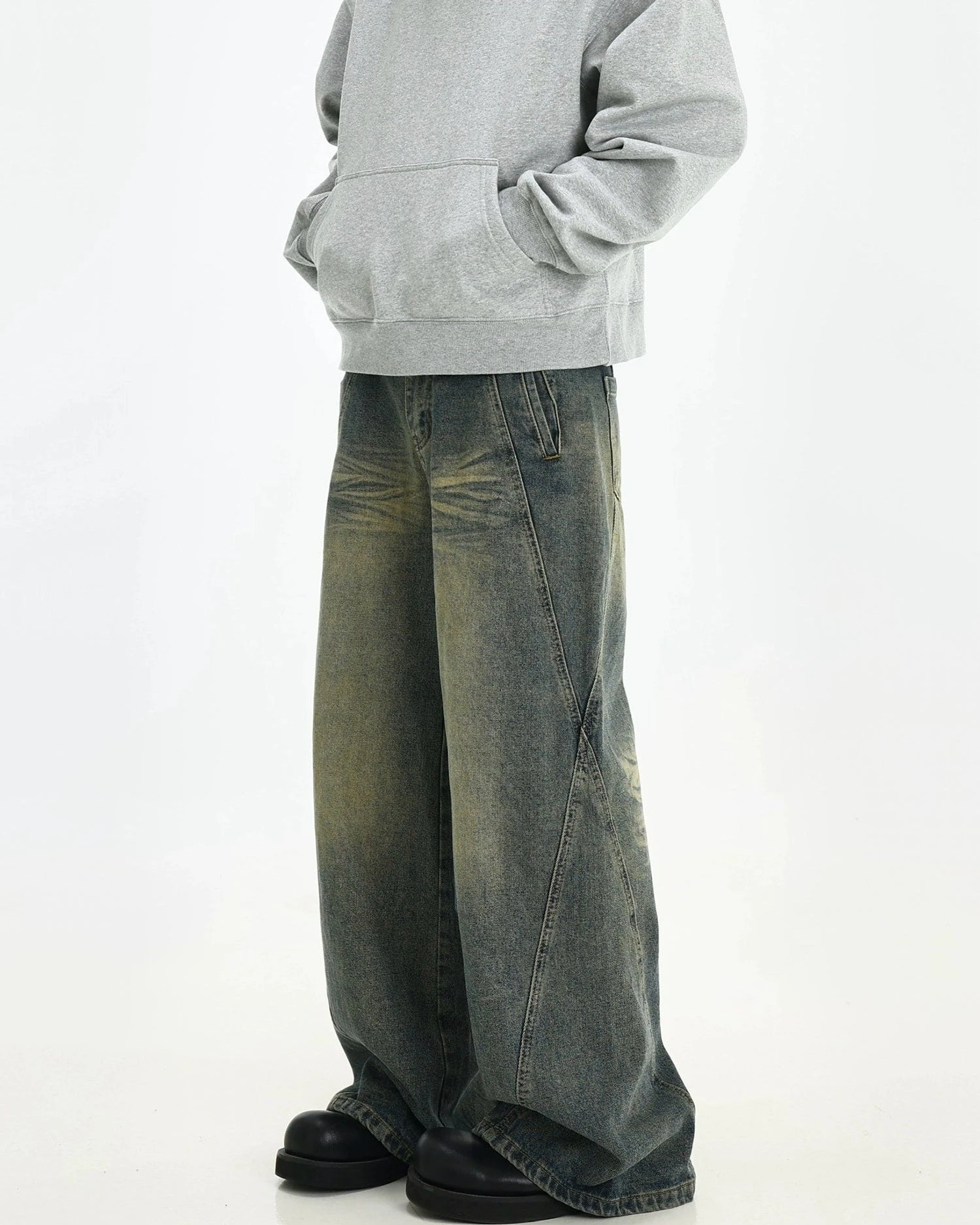 Vintage Wash Straight Leg Denim Jeans 2 Vintage Wash Straight Leg Denim Jeans - Image 2