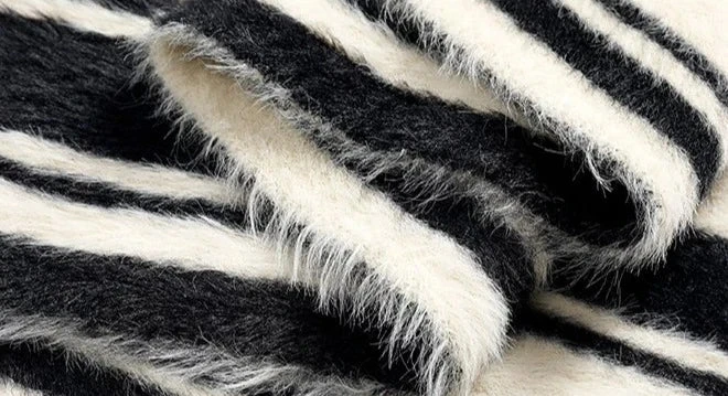Zebra Stripe Plush Hooded Scarf 8 Zebra Stripe Plush Hooded Scarf - Image 8