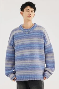 Striped Abstract-Effect Crew Neck Pullover Sweater 14 Striped Abstract-Effect Crew Neck Pullover Sweater -Modern Wear Shop 3a3e347ff6f2e35ed661509bc5846e2e