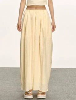 Linen Strapless Top And Elastic Waist Maxi Skirt Two-Piece Set -Modern Wear Shop 3a576ca4797e4dbf2e2d9902de60fa8b