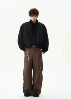 Ribbed Collar Cropped Bomber Flight Jacket -Modern Wear Shop 3b299fd6ea9ab059b8f03e7f3334f268