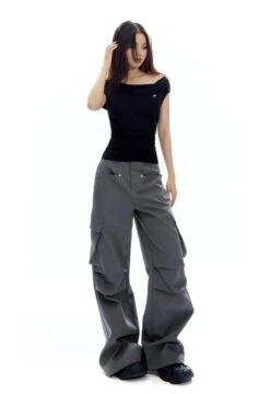 Asymmetrical Neckline Ruched Jersey Top -Modern Wear Shop 3b51ee5460434d2e78f9e681971ecfb6