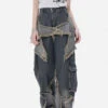 Distressed Star Patchwork Wide Leg Jeans