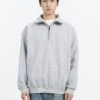 Slim Fit Quarter-Zip Cuffed Sweatshirt