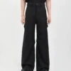 Wide Leg Belted Trousers With Pleated Detail