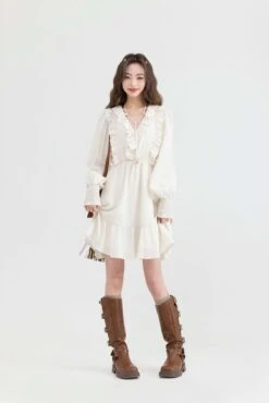 Ruffle Collar Tier Dress -Modern Wear Shop 3c53ca1f3b456ac011a85fd23f262351