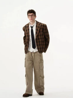 Plaid Single Breasted Boxy Suit Jacket -Modern Wear Shop 3c7ca11429bd2c87865f1a1d1710385e