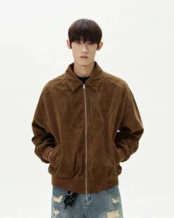 Suede Bomber Jacket With Collar Rings Detail 11 Suede Bomber Jacket With Collar Rings Detail -Modern Wear Shop 3c87496b997b77773574b73d21e31c87