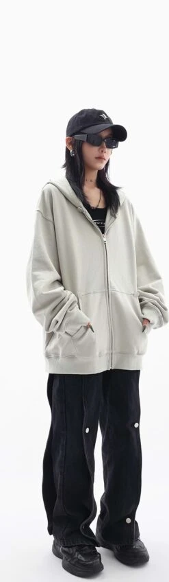 Oversized Studded Zip Hoodie -Modern Wear Shop 3d05c4bdc14eb3b2b236a370ccc30ce3