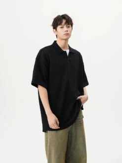 Textured Knit Short Sleeve Polo Shirt 21 Textured Knit Short Sleeve Polo Shirt -Modern Wear Shop 3d0b361fabed619491dbc23d992e59b4