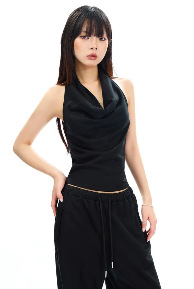 Cowl Neck Satin Halter Crop Top 10 Cowl Neck Satin Halter Crop Top - Image 10