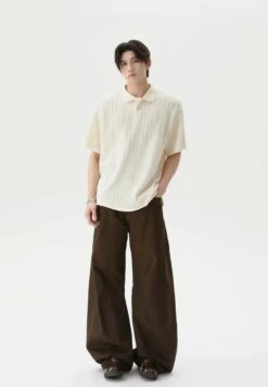 Textured Cable Knit Short Sleeve Polo Shirt -Modern Wear Shop 3d8e0d14031d205c2a204ae1128bc17c