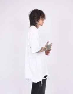 Distressed T-Shirt With Chain Accessory -Modern Wear Shop 3db2fce97c585fc4dc9cfdb06278f1da