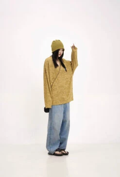 Oversized Heathered Long Sleeve Star-Print Tee -Modern Wear Shop 3dd774de7fad406d90edbaf7a9a38164