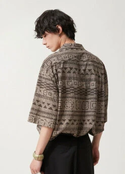 Bohemian Patterned Button-Up Short Sleeve Shirt -Modern Wear Shop 3ddf185a11523e8993ee40572b8794e9