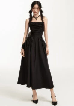 Link Chain Strap Backless Ruched Midi Dress With Pockets -Modern Wear Shop 3e0f75f7cbb911e41fc7e21c66cdf62b