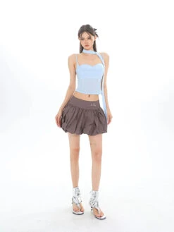 Spaghetti Strap Sweetheart Neckline Crop Top With Scarf -Modern Wear Shop 3e2230bcf7a36a8a73e9185e2e4dba38