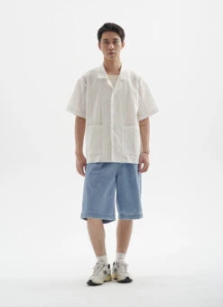 Textured Open Weave Button-Up Shirt With Pockets -Modern Wear Shop 3e24668c4afc169201bab4a409478a10