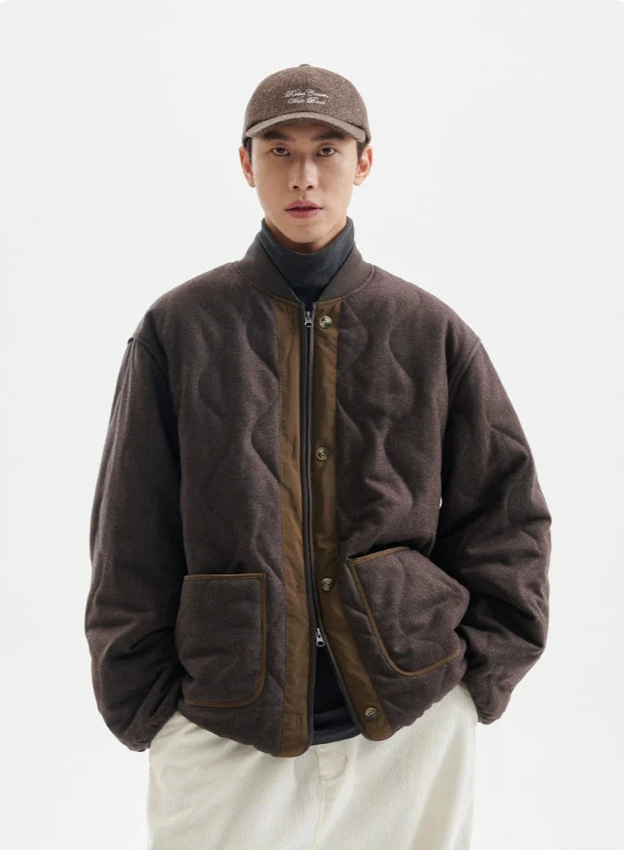 Quilted Drop Shoulder Button Jacket With Front Pockets 8 Quilted Drop Shoulder Button Jacket With Front Pockets - Image 8