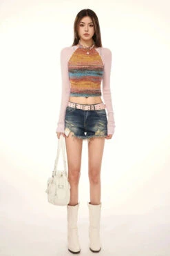 Stripe Halter Neck Crop Knit Sweater 28 Stripe Halter Neck Crop Knit Sweater -Modern Wear Shop 3e9d57562380b7326a8c4240b8ad78be