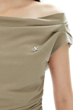 Asymmetrical Neckline Ruched Jersey Top -Modern Wear Shop 3ea3b58bc2b1ef64adc497d384ec2182