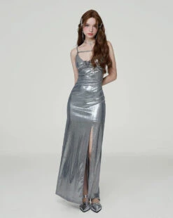 Metallic Sheen Slip Dress With Thigh-High Split 19 Metallic Sheen Slip Dress With Thigh-High Split -Modern Wear Shop 3ec1d06141f3cca65e4d23cca90ddaed