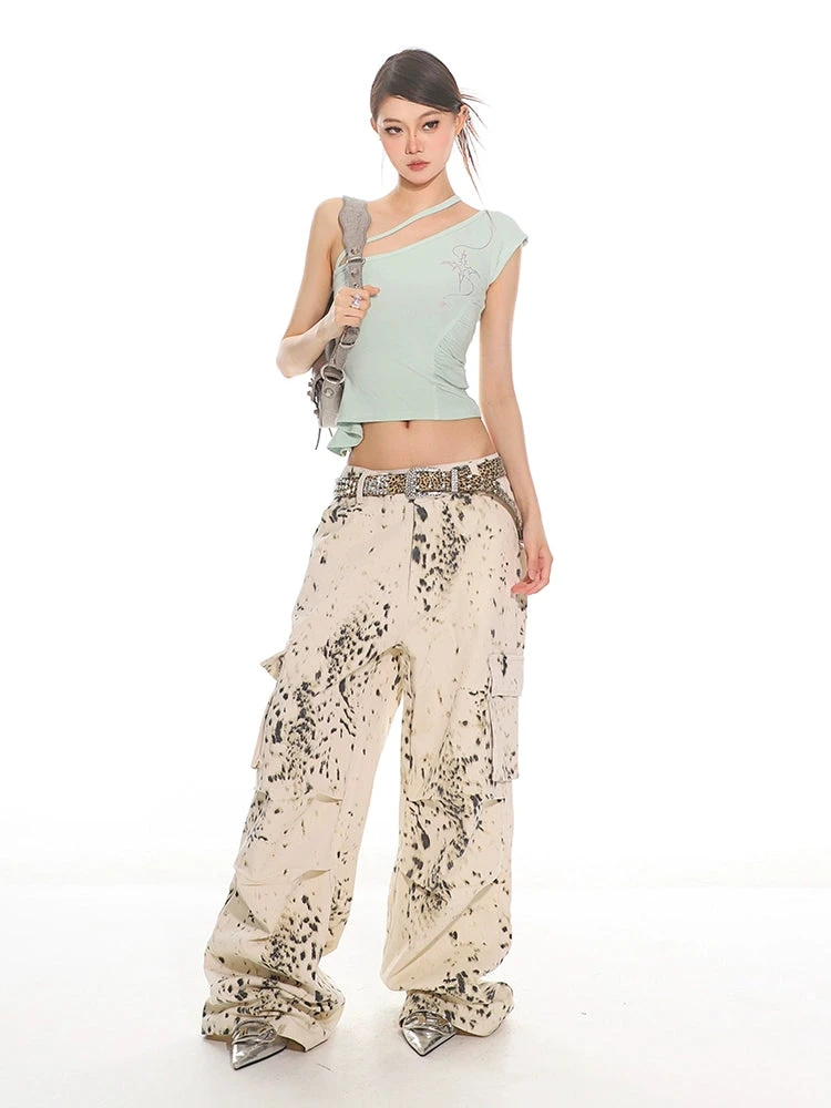 Asymmetrical One-Shoulder Crop Top With Embroidery Detail 6 Asymmetrical One-Shoulder Crop Top With Embroidery Detail - Image 6