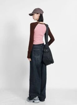 Ruched Raglan Long Sleeves Top -Modern Wear Shop 3f6d806f55ec3821154af4668a9de876