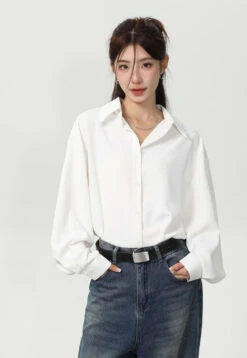 Oversized Long Sleeve Button Shirt -Modern Wear Shop 4003c0f059b9fb7eae5e8b55c073d2b1