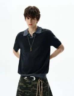 Contrast Trim Short Sleeve Knit Polo Shirt 11 Contrast Trim Short Sleeve Knit Polo Shirt -Modern Wear Shop 41210d1cf78e373723041c19272b90ab