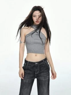 Twist Halter Neck Ribbed Crop Top 20 Twist Halter Neck Ribbed Crop Top -Modern Wear Shop 417a973d7f19550568aa904cbbcdd1df